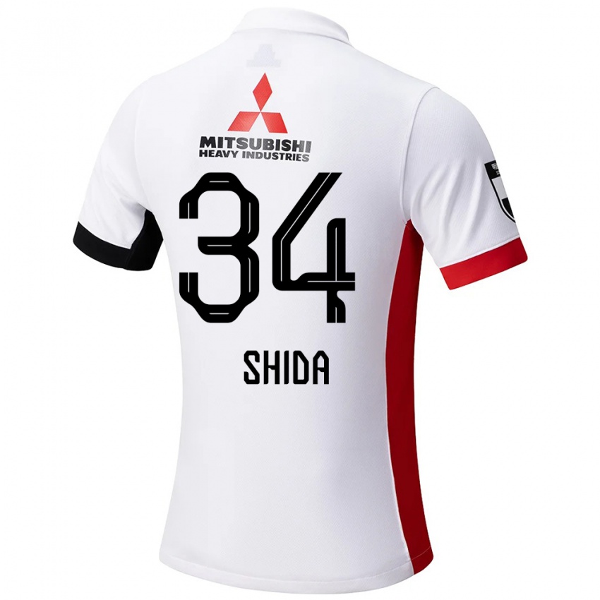 נשים Izuho Shida #34 לבן שחור הרחק ג'רזי 2025/26 חולצה קצרה
