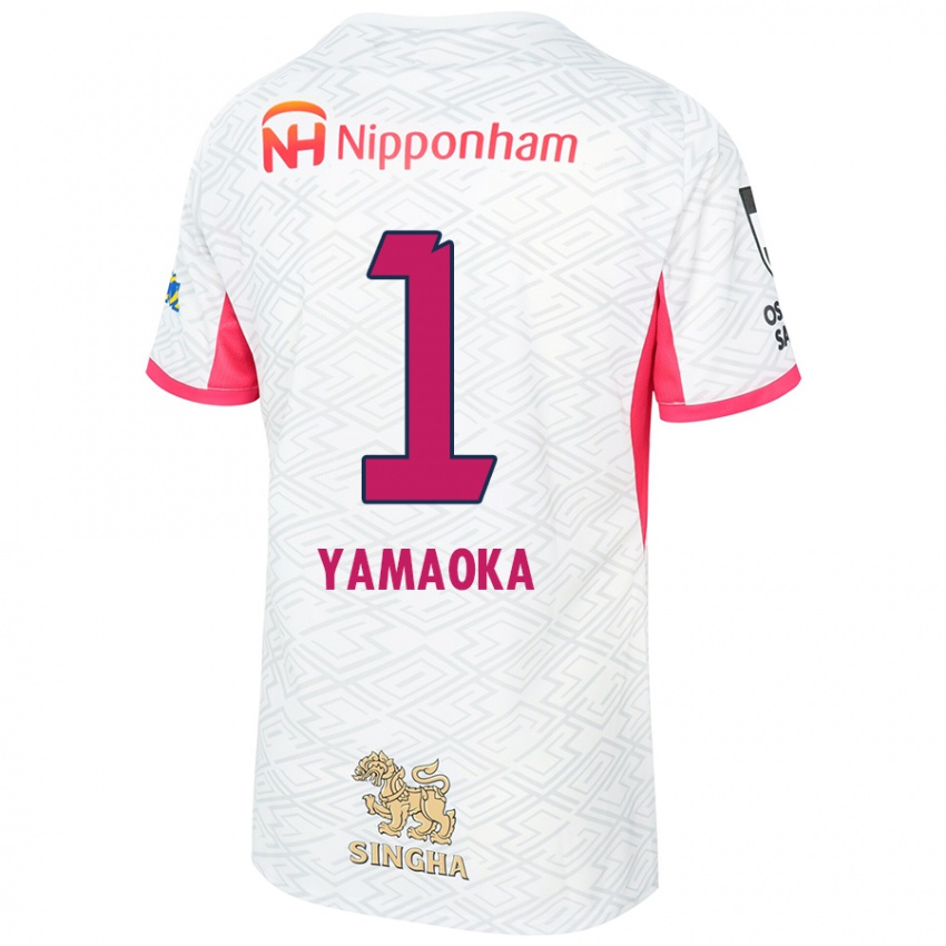 נשים Kumpei Yamaoka #1 לבן ורוד סאקורה הרחק ג'רזי 2025/26 חולצה קצרה