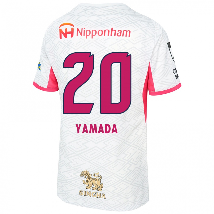 נשים Kotaro Yamada #20 לבן ורוד סאקורה הרחק ג'רזי 2025/26 חולצה קצרה