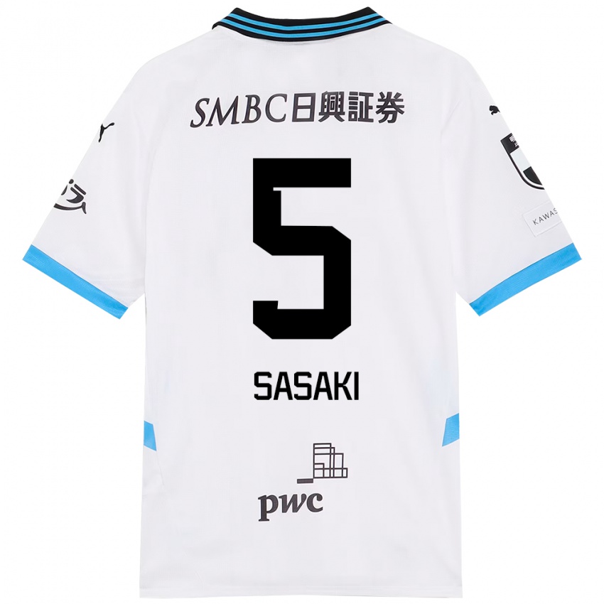 נשים Asahi Sasaki #5 תכלת שמיים שחור הרחק ג'רזי 2025/26 חולצה קצרה