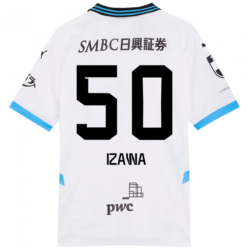 נשים Haruki Izawa #50 תכלת שמיים שחור הרחק ג'רזי 2025/26 חולצה קצרה