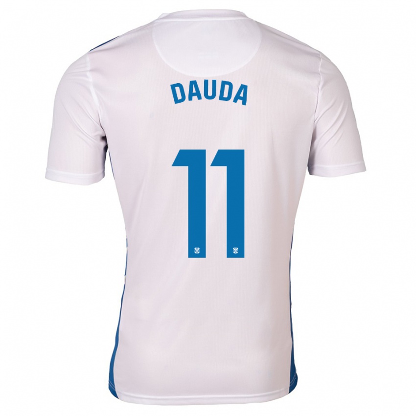 נשים Mo Dauda #11 לבן כחול ג'רזי ביתית 2025/26 חולצה קצרה