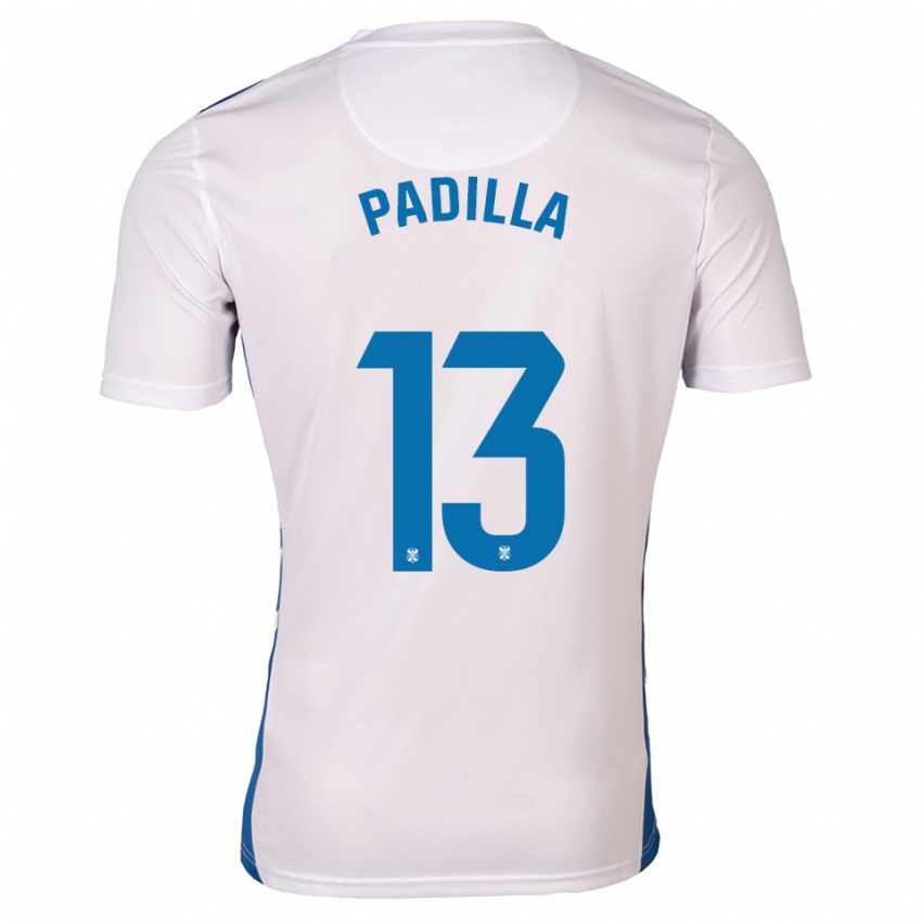 נשים Alejandro Padilla #13 לבן כחול ג'רזי ביתית 2025/26 חולצה קצרה