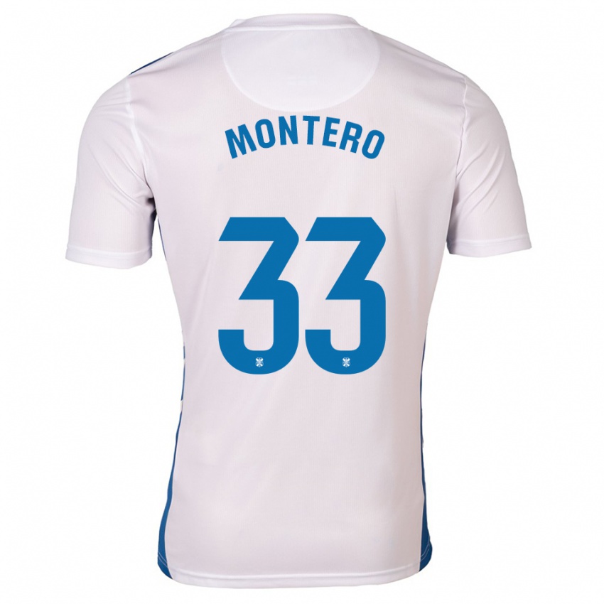 נשים Manuel Montero #33 לבן כחול ג'רזי ביתית 2025/26 חולצה קצרה