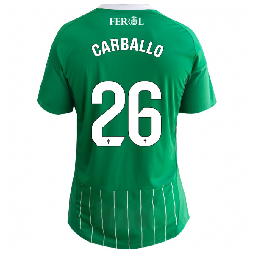 נשים David Carballo #26 ירוק לבן ג'רזי ביתית 2025/26 חולצה קצרה