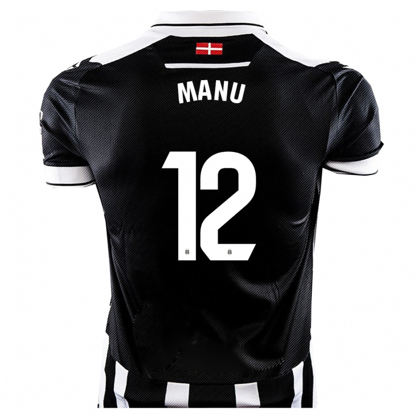 נשים Manu Rodríguez #12 שחור לבן ג'רזי ביתית 2025/26 חולצה קצרה