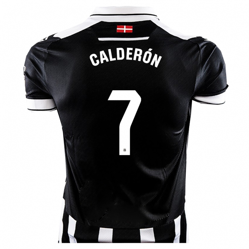 נשים Carlos Calderón #7 שחור לבן ג'רזי ביתית 2025/26 חולצה קצרה