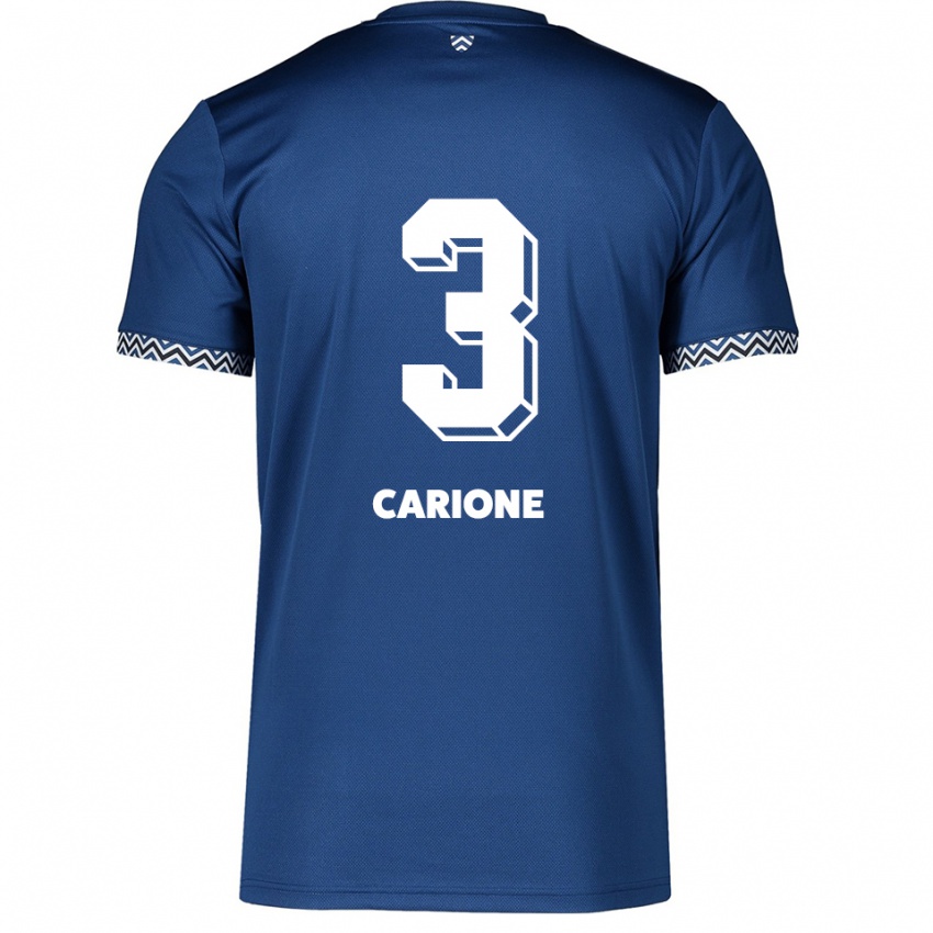 נשים Cristiano Carione #3 כחול נייבי לבן ג'רזי ביתית 2025/26 חולצה קצרה