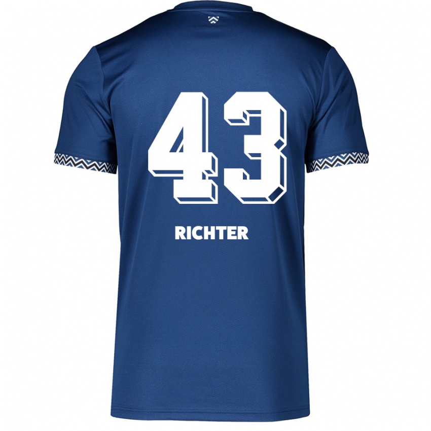 נשים Daniel Richter #43 כחול נייבי לבן ג'רזי ביתית 2025/26 חולצה קצרה