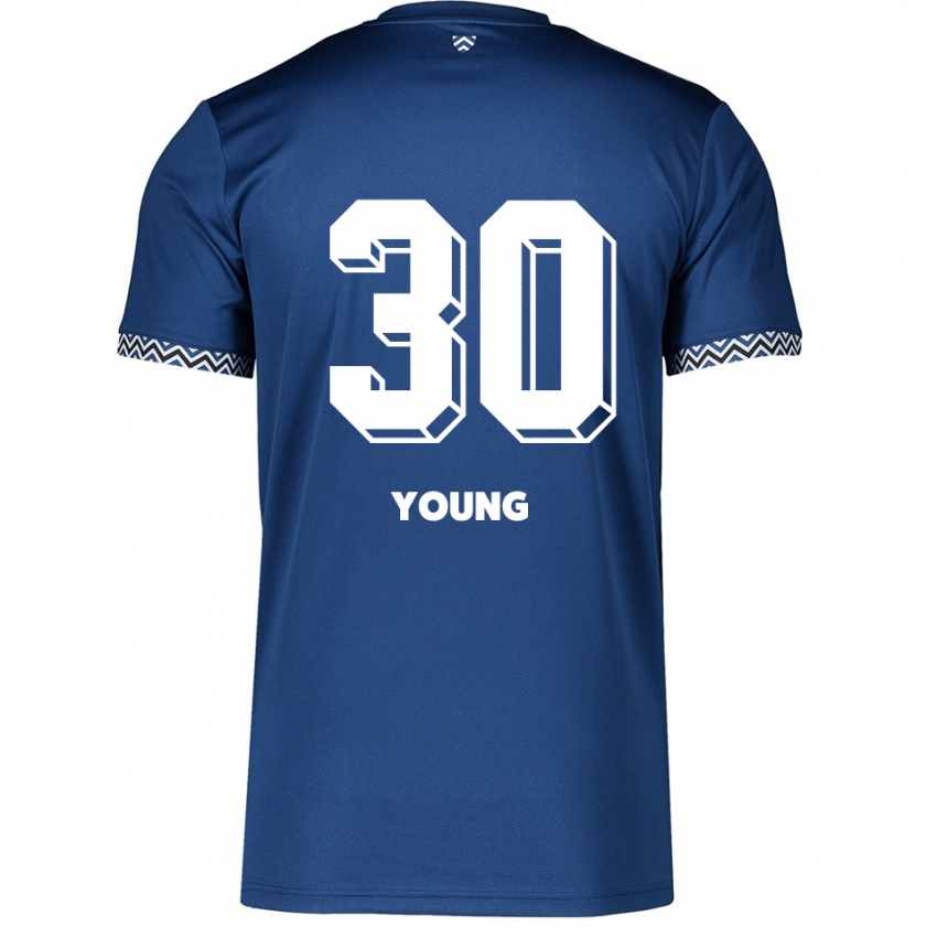 נשים אייזיאה יאנג #30 כחול נייבי לבן ג'רזי ביתית 2025/26 חולצה קצרה