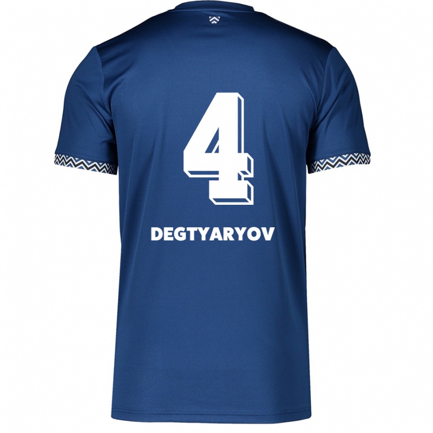 נשים Volodymyr Degtyaryov #4 כחול נייבי לבן ג'רזי ביתית 2025/26 חולצה קצרה