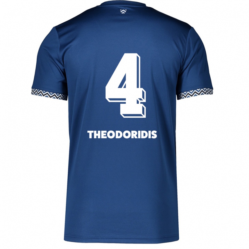 נשים Christos Theodoridis #4 כחול נייבי לבן ג'רזי ביתית 2025/26 חולצה קצרה