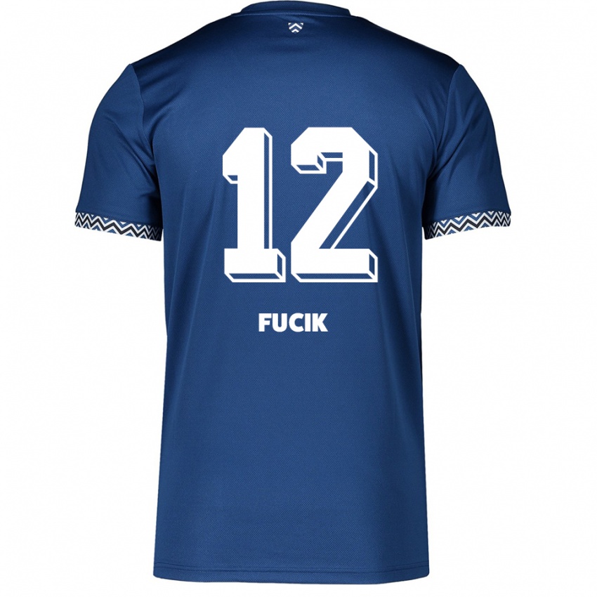 נשים Miles Fucik #12 כחול נייבי לבן ג'רזי ביתית 2025/26 חולצה קצרה