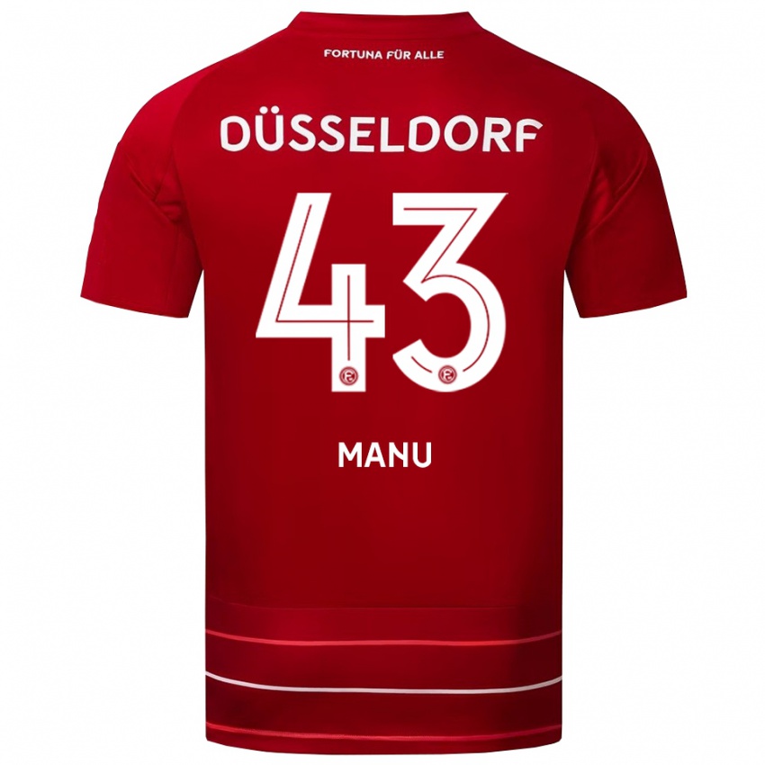 נשים King Manu #43 אדום לבן ג'רזי ביתית 2025/26 חולצה קצרה