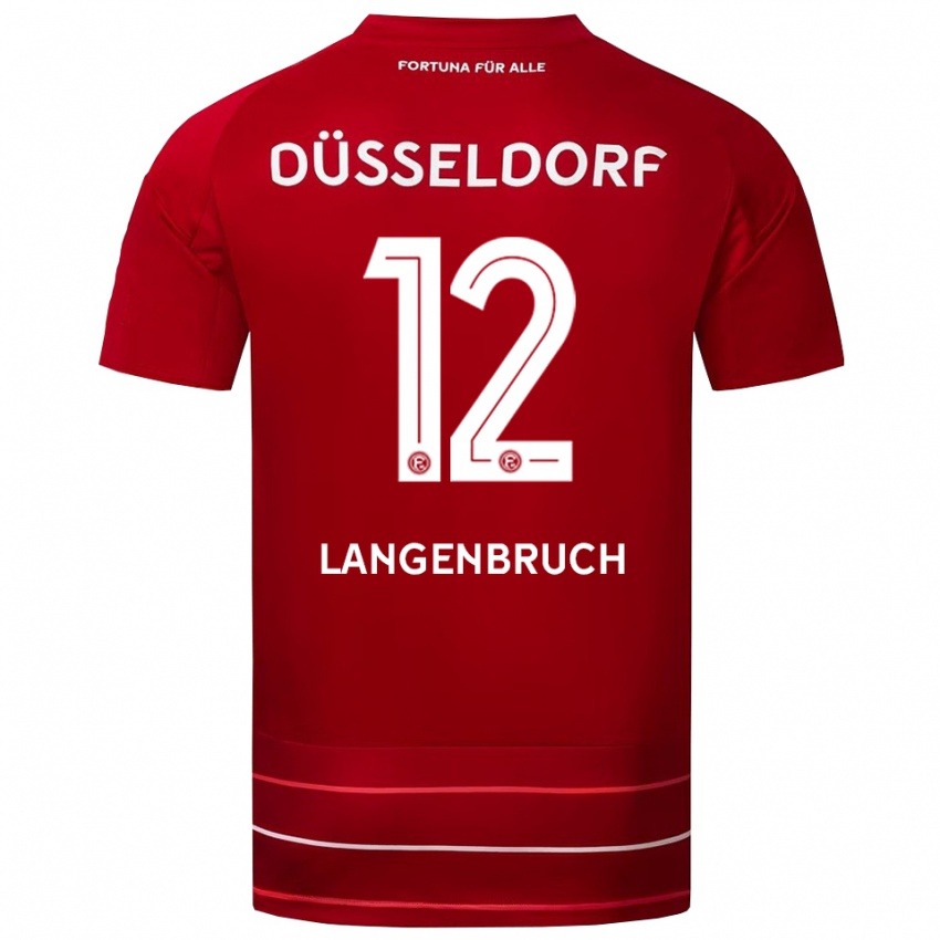 נשים Linus Langenbruch #12 אדום לבן ג'רזי ביתית 2025/26 חולצה קצרה