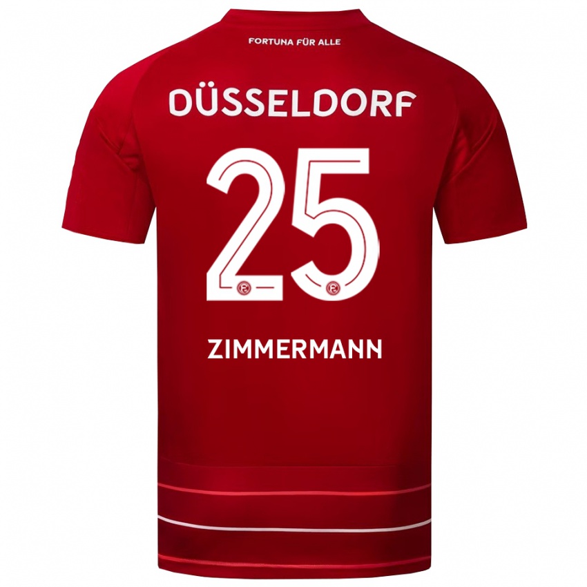 נשים מתיאס צימרמן #25 אדום לבן ג'רזי ביתית 2025/26 חולצה קצרה
