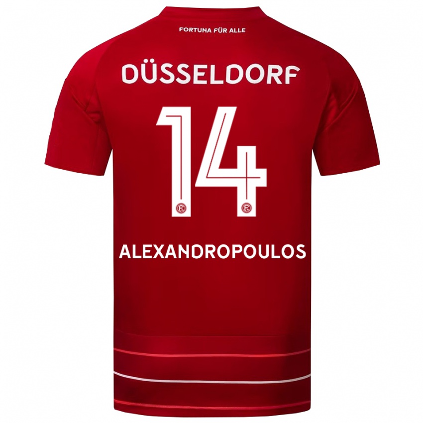 נשים סוטיריס אלכסנדרופולוס #14 אדום לבן ג'רזי ביתית 2025/26 חולצה קצרה