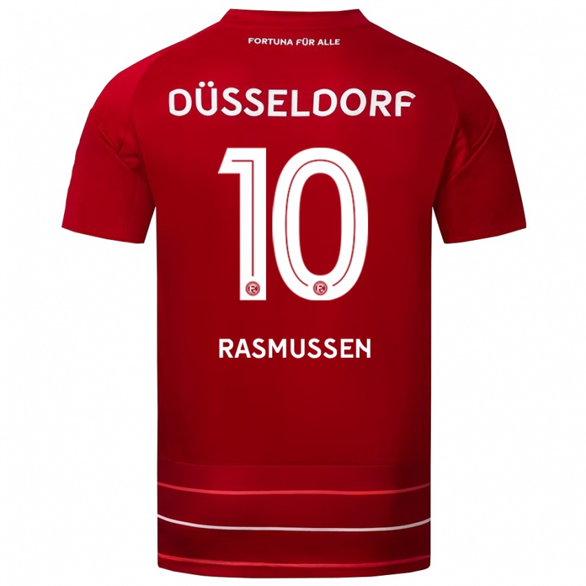 נשים כריסטיאן רסמוסן #10 אדום לבן ג'רזי ביתית 2025/26 חולצה קצרה