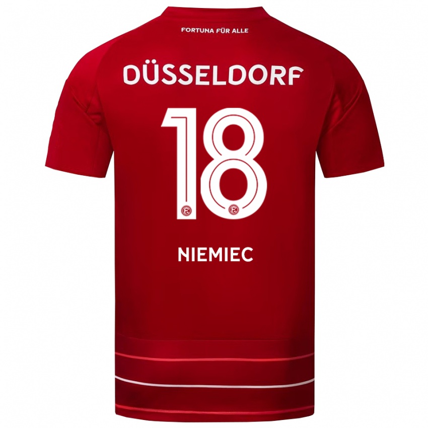 נשים יונה ניימייץ #18 אדום לבן ג'רזי ביתית 2025/26 חולצה קצרה