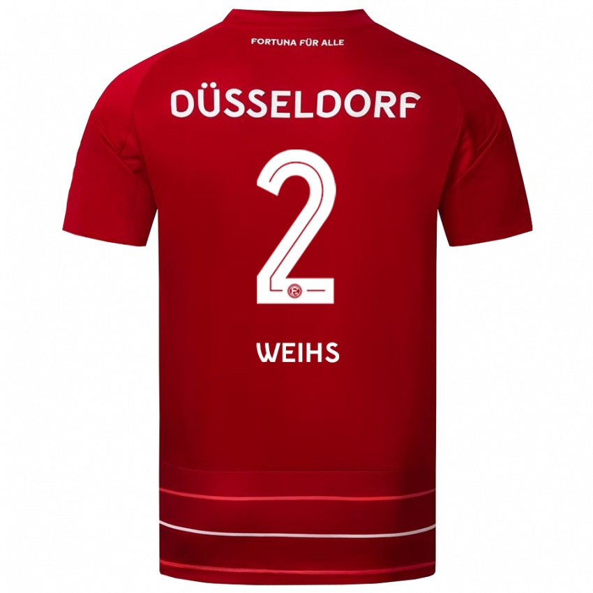 נשים פול יאן וייס #2 אדום לבן ג'רזי ביתית 2025/26 חולצה קצרה