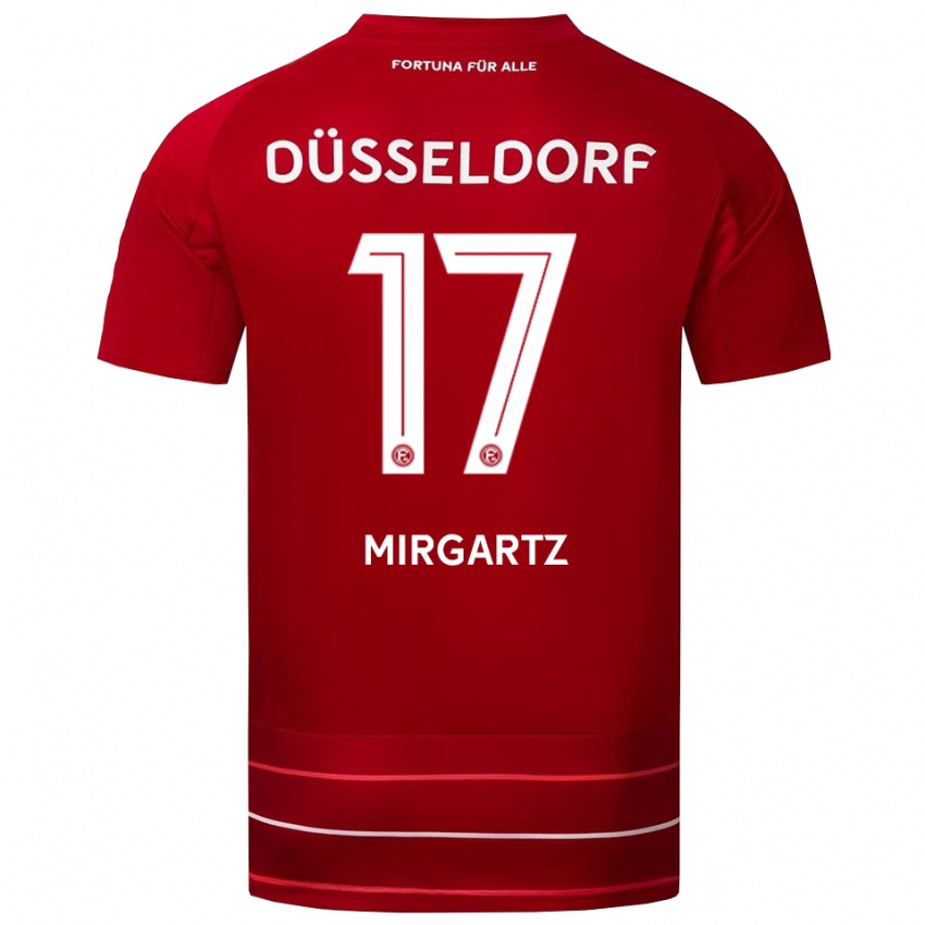 נשים Leo Mirgartz #17 אדום לבן ג'רזי ביתית 2025/26 חולצה קצרה