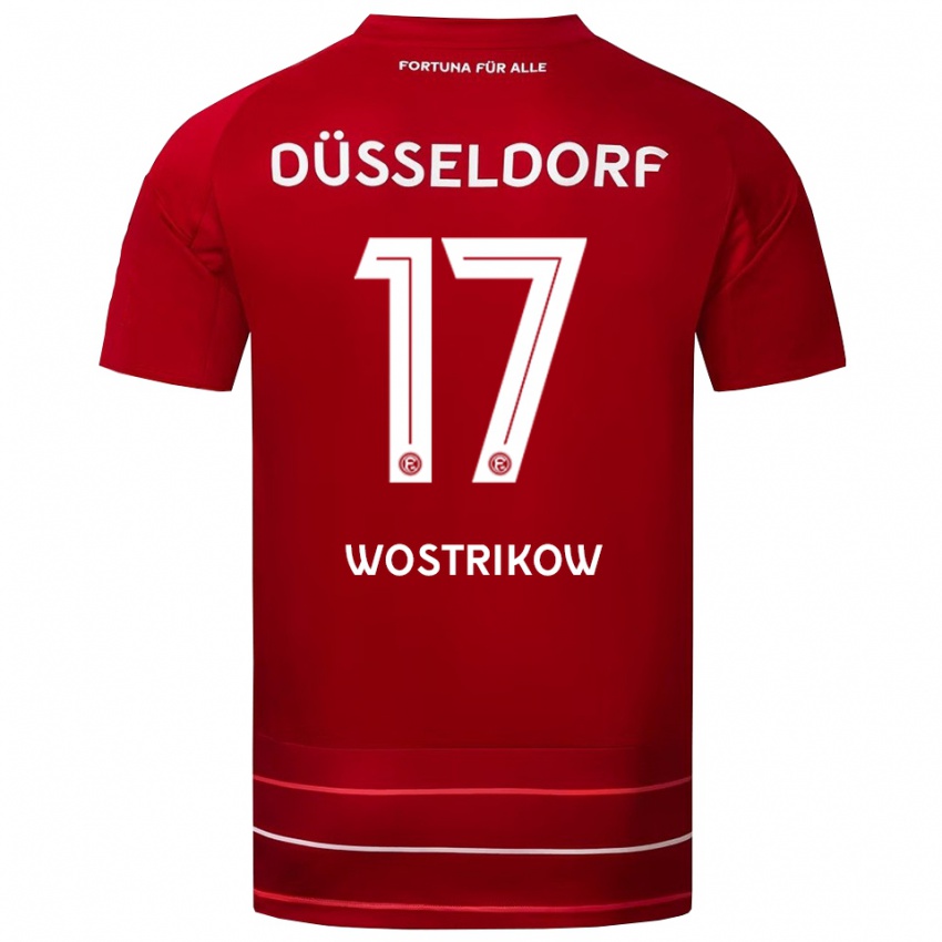 נשים Danil Wostrikow #17 אדום לבן ג'רזי ביתית 2025/26 חולצה קצרה