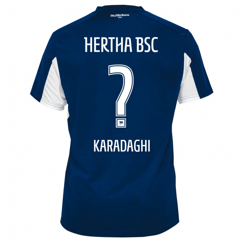 נשים Faruk Karadaghi #0 לבן כחול ג'רזי ביתית 2025/26 חולצה קצרה