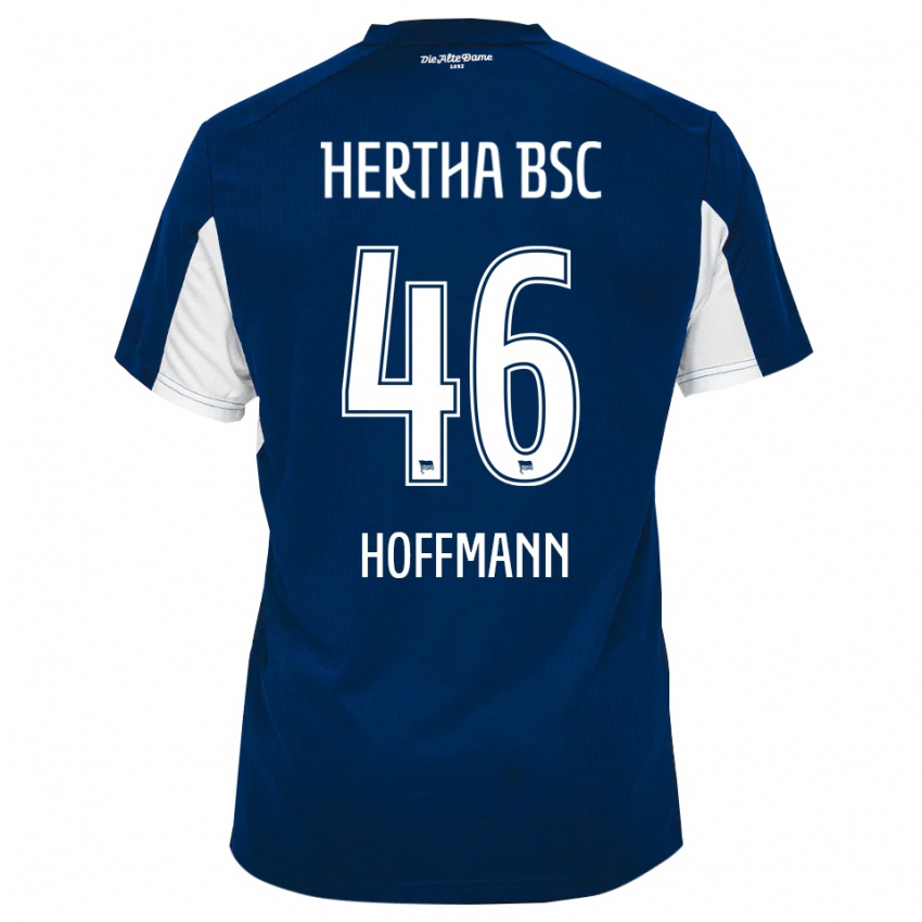 נשים טים הופמן #46 לבן כחול ג'רזי ביתית 2025/26 חולצה קצרה