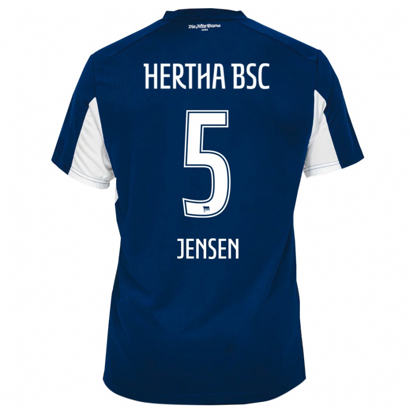 נשים לאון ינסן #5 לבן כחול ג'רזי ביתית 2025/26 חולצה קצרה