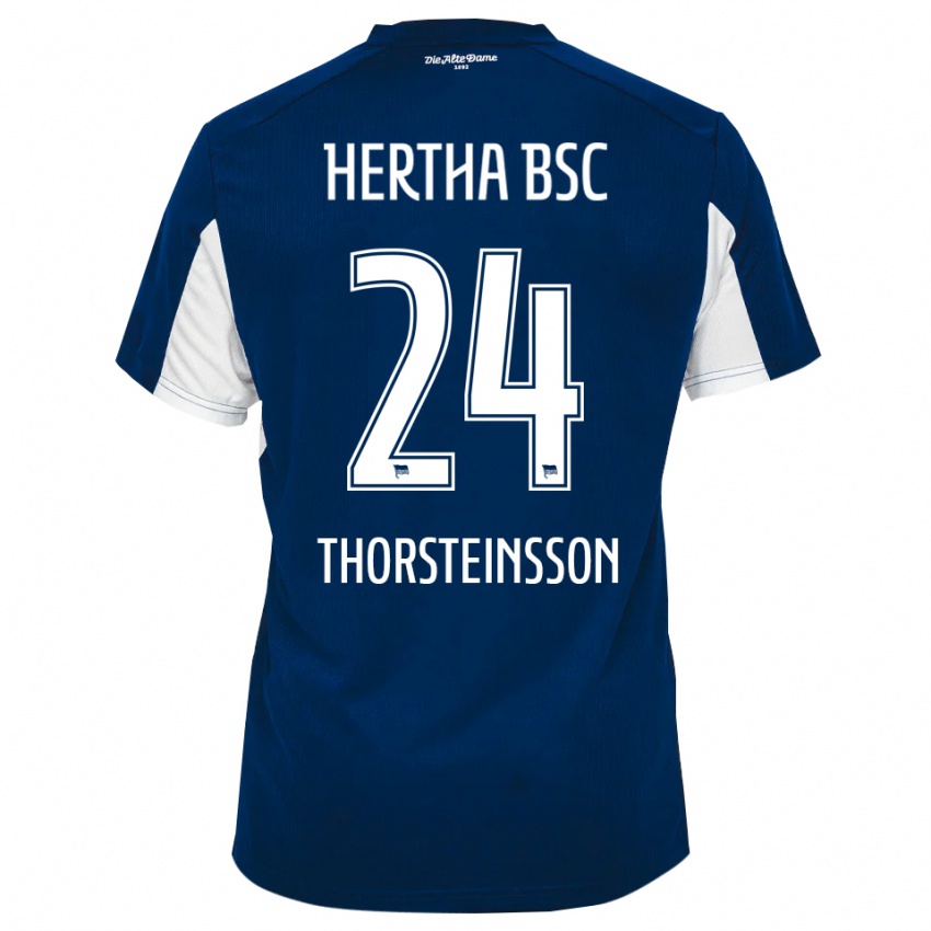 נשים יון דאגור תורסטיינסון #24 לבן כחול ג'רזי ביתית 2025/26 חולצה קצרה