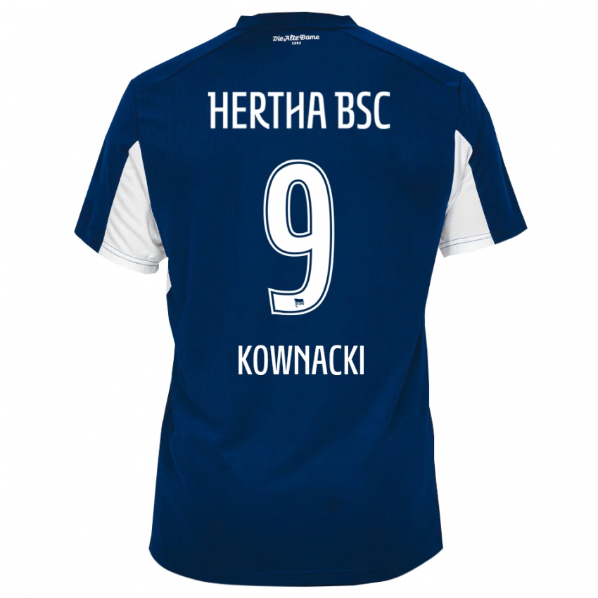 נשים דוד קובנצקי #9 לבן כחול ג'רזי ביתית 2025/26 חולצה קצרה