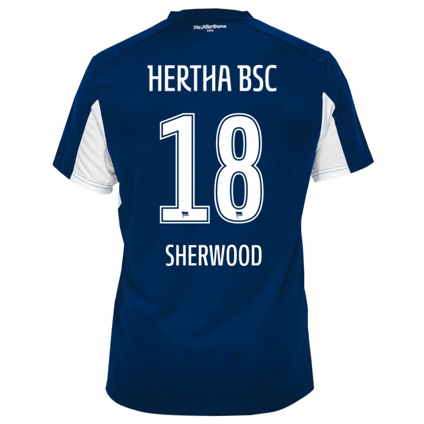 נשים ג׳יימי שרווד #18 לבן כחול ג'רזי ביתית 2025/26 חולצה קצרה