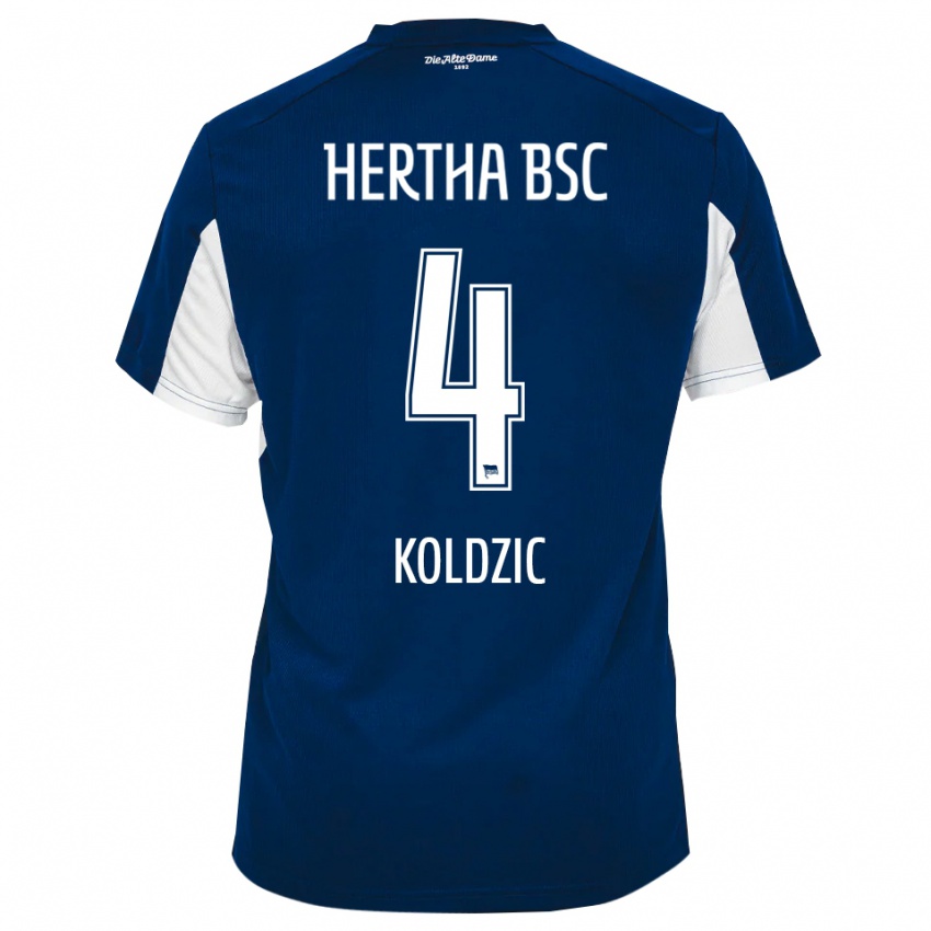 נשים דניס קולדז׳יץ׳ #4 לבן כחול ג'רזי ביתית 2025/26 חולצה קצרה