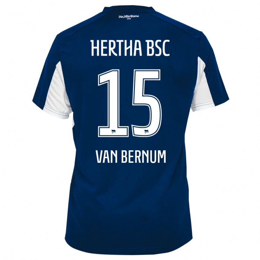 נשים Ben Van Bernum #15 לבן כחול ג'רזי ביתית 2025/26 חולצה קצרה