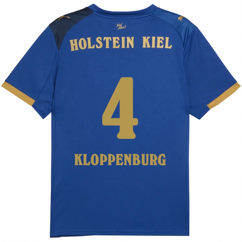 נשים Len Kloppenburg #4 כחול זהב ג'רזי ביתית 2025/26 חולצה קצרה