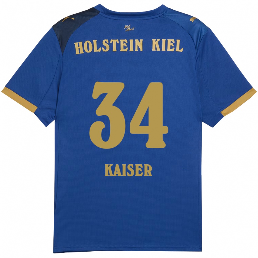 נשים Konstantin Kaiser #34 כחול זהב ג'רזי ביתית 2025/26 חולצה קצרה