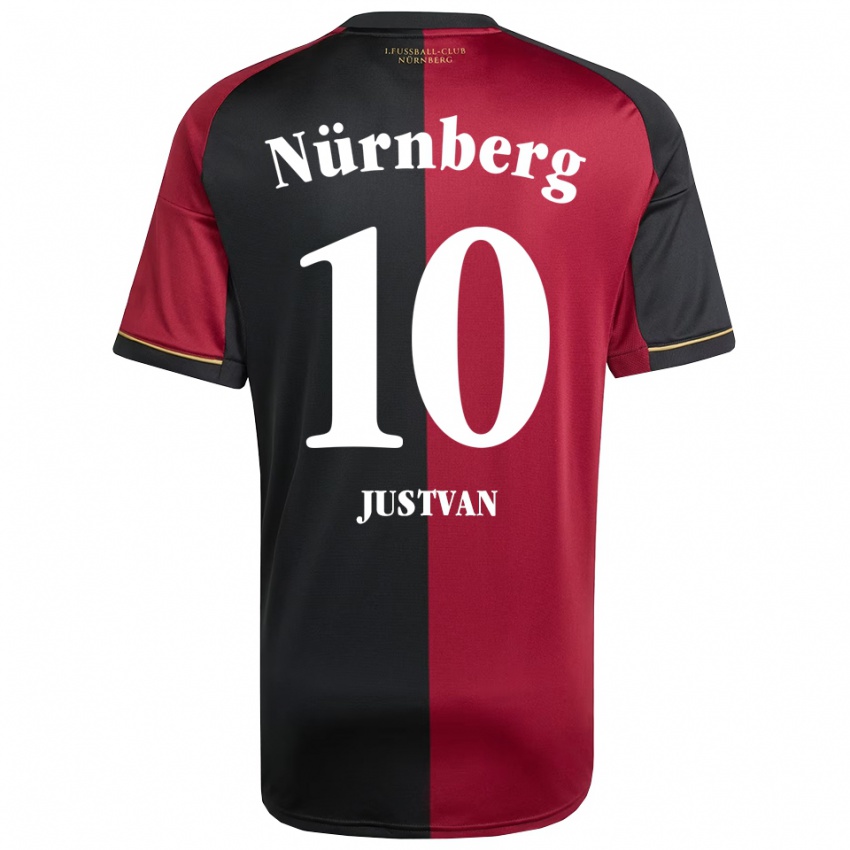 נשים Julian Justvan #10 בורדו שחור ג'רזי ביתית 2025/26 חולצה קצרה