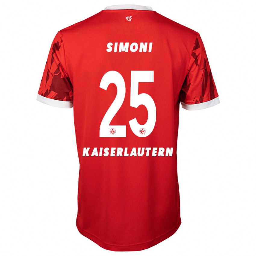 נשים סימון סימוני #25 אדום לבן ג'רזי ביתית 2025/26 חולצה קצרה