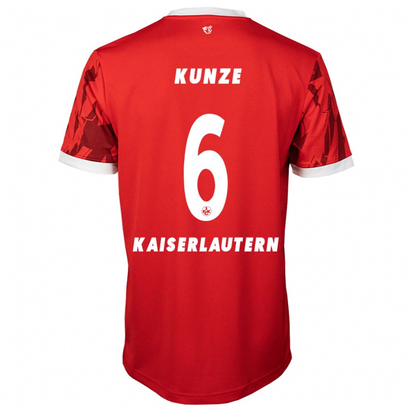 נשים פביאן קונזה #6 אדום לבן ג'רזי ביתית 2025/26 חולצה קצרה