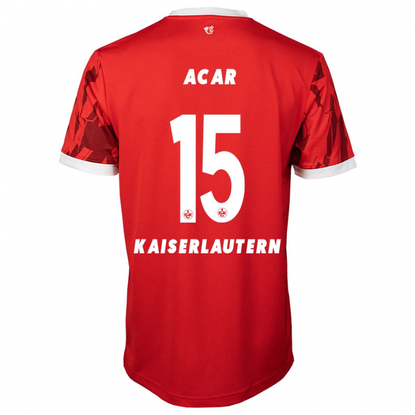 נשים Samet Acar #15 אדום לבן ג'רזי ביתית 2025/26 חולצה קצרה