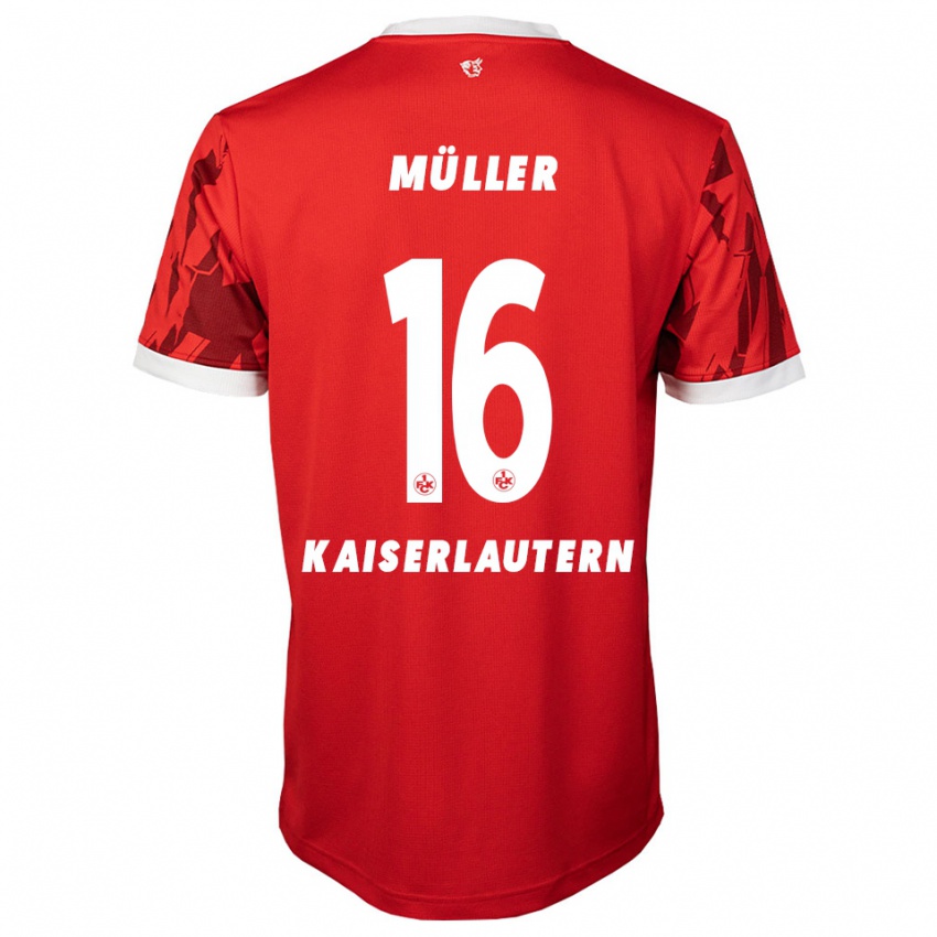 נשים Moritz Müller #16 אדום לבן ג'רזי ביתית 2025/26 חולצה קצרה