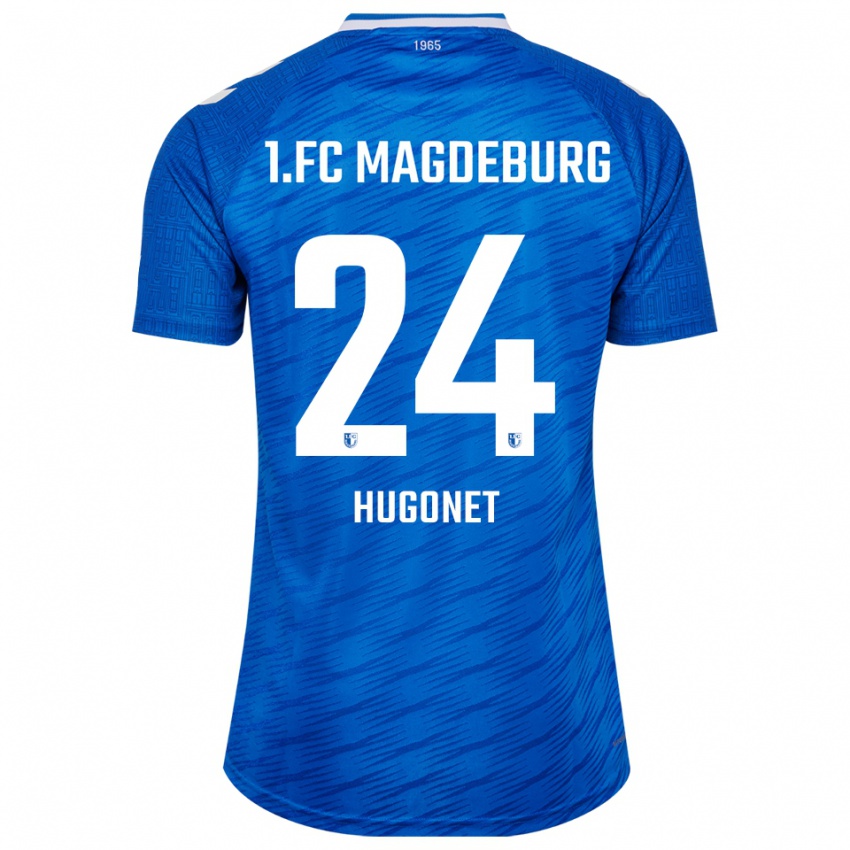 נשים Jean Hugonet #24 כחול לבן ג'רזי ביתית 2025/26 חולצה קצרה