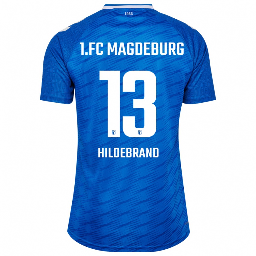 נשים Caroline Hildebrand #13 כחול לבן ג'רזי ביתית 2025/26 חולצה קצרה