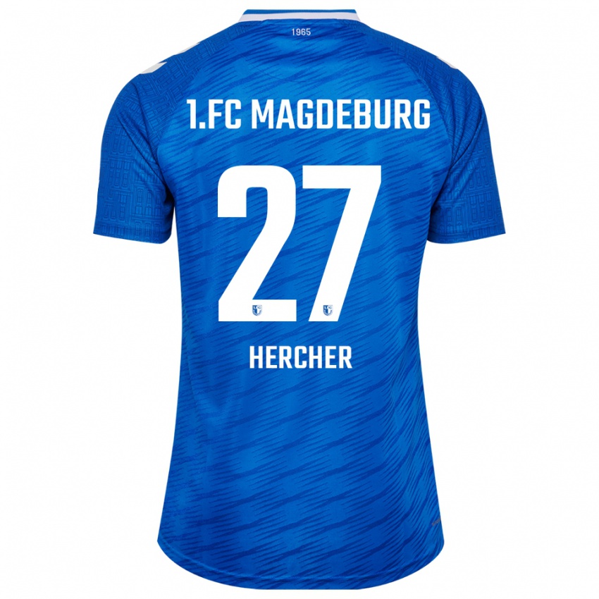 נשים פיליפ הרכר #27 כחול לבן ג'רזי ביתית 2025/26 חולצה קצרה