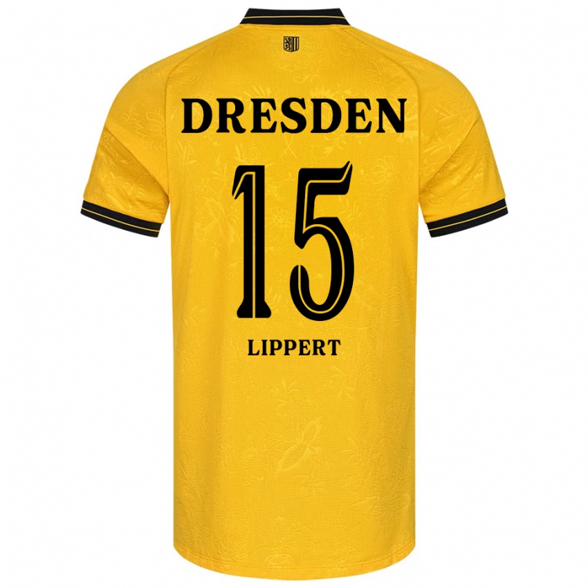 נשים Marlon Lippert #15 צהוב שחור ג'רזי ביתית 2025/26 חולצה קצרה