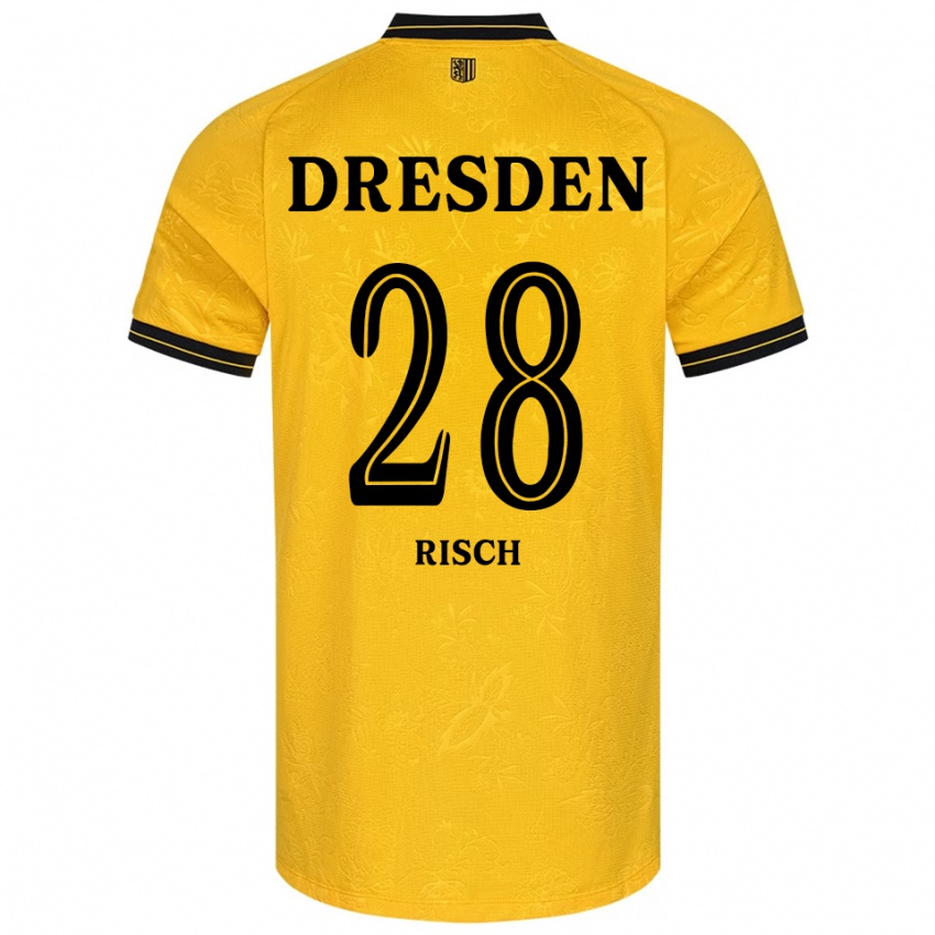 נשים סשה ריש #28 צהוב שחור ג'רזי ביתית 2025/26 חולצה קצרה