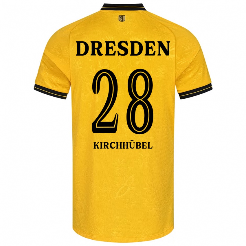 נשים Willi Kirchhübel #28 צהוב שחור ג'רזי ביתית 2025/26 חולצה קצרה