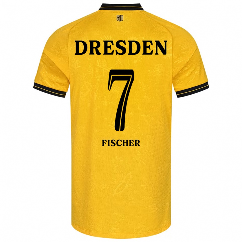 נשים Marc Fischer #7 צהוב שחור ג'רזי ביתית 2025/26 חולצה קצרה