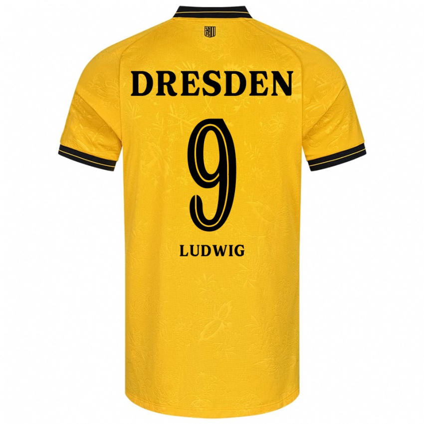 נשים יאניס לודוויג #9 צהוב שחור ג'רזי ביתית 2025/26 חולצה קצרה