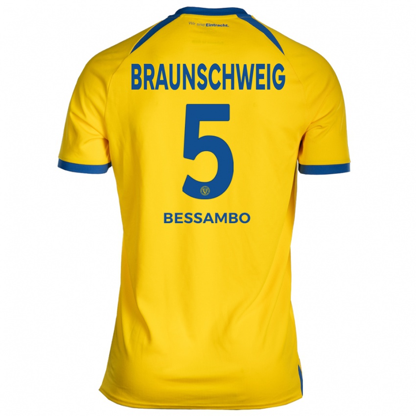 נשים Chris-Calvin Bessambo #5 צהוב כחול ג'רזי ביתית 2025/26 חולצה קצרה